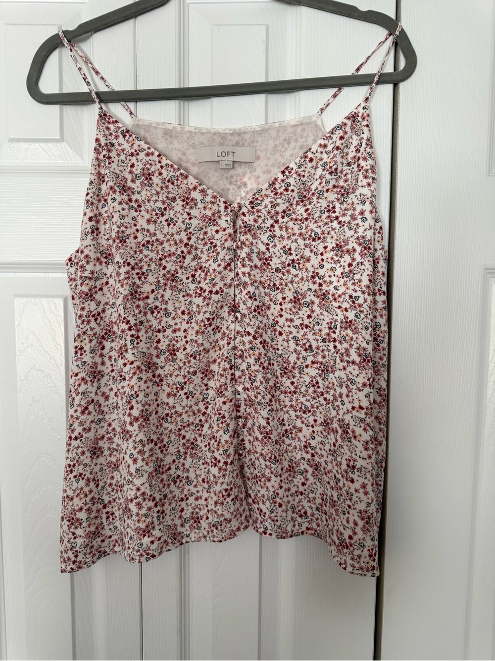LOFT Pink Floral Spaghetti Strap Cami Top